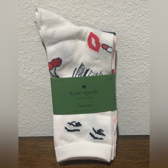 kate spade Accessories - Kate Spade Playful Lips and Hearts Socks 3 pack
